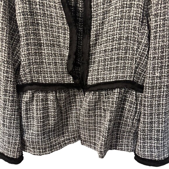 Suzanne Betro Tweed Open-Front Jacket Black & White Sz  2X Polyester blazer - Picture 7 of 10